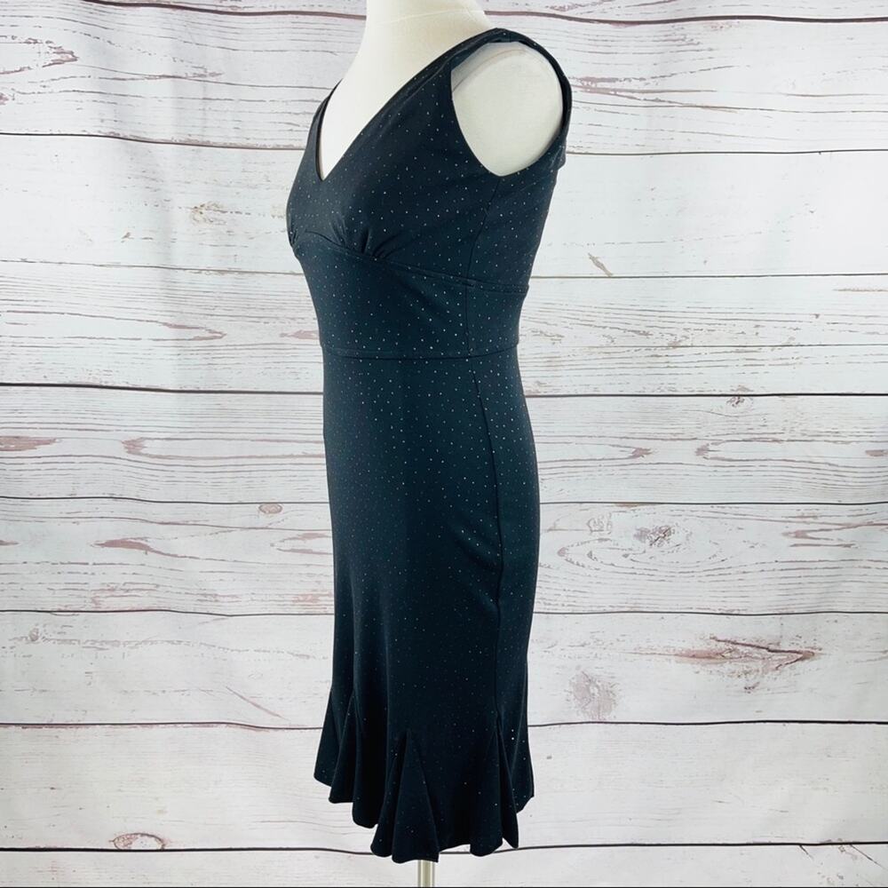 B.Darlin black glitter dot dress flare hem peek-a-boo - Picture 4 of 11
